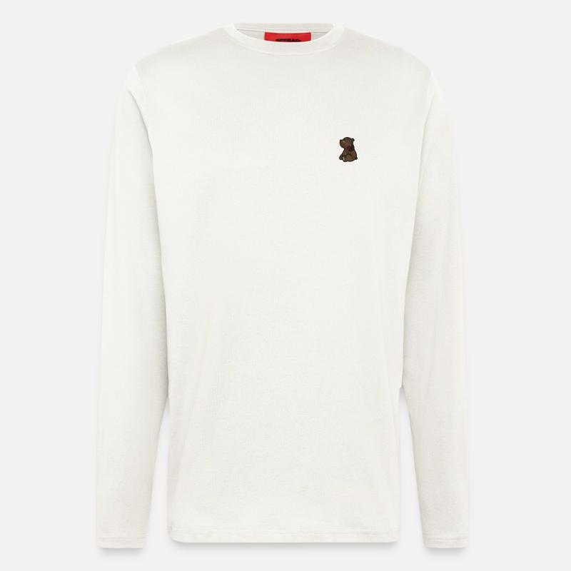 Teddybär sitzend - Langarmshirt - made by SPREAD  - OFF WHITE