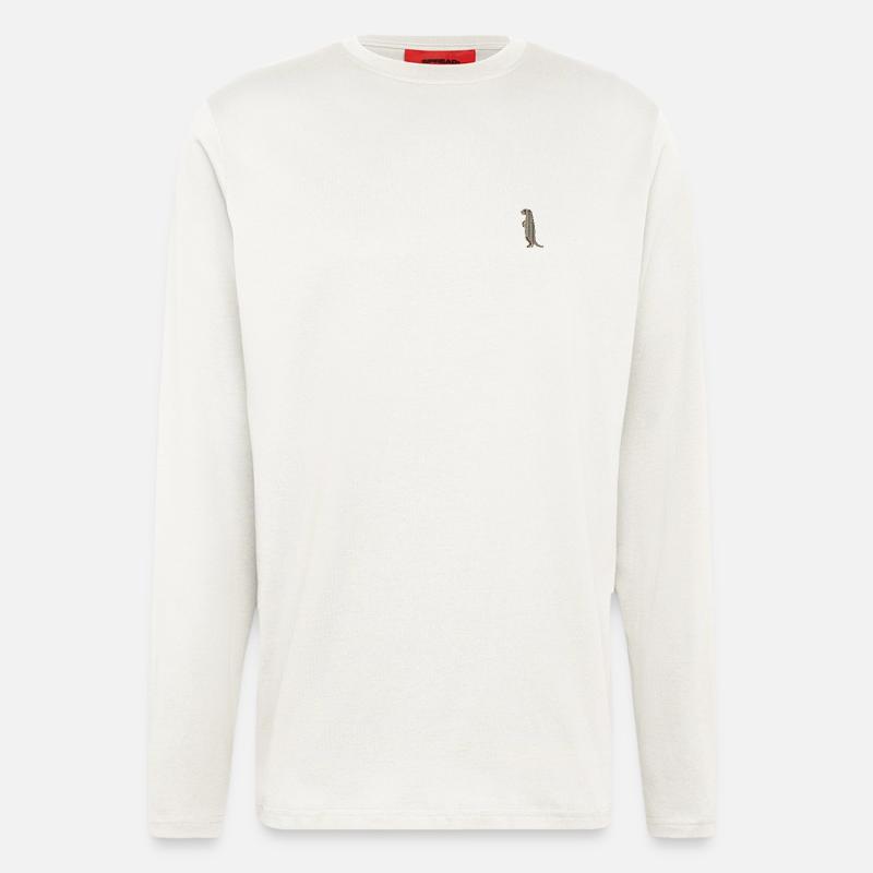 Erdmännchen bestickt - Langarmshirt - made by SPREAD  - OFF WHITE
