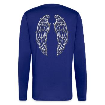 Große Flügel, Engelsflügel, silber - Langarmshirt - made by SPREAD  - OFF WHITE - Hinten
