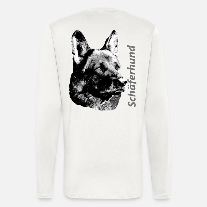 Chien de berger,Chien de chien,Chien de garde,Chiens - Manches longues bio décontracté fabriqué en UE - OFF WHITE