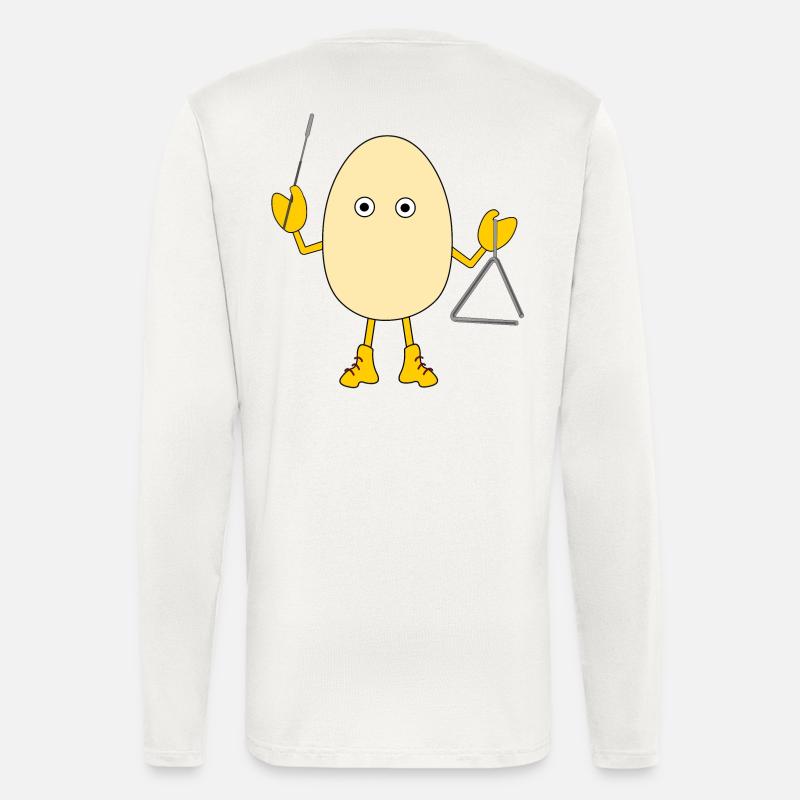 Triangle Egghead - Manches longues bio décontracté fabriqué en UE - OFF WHITE