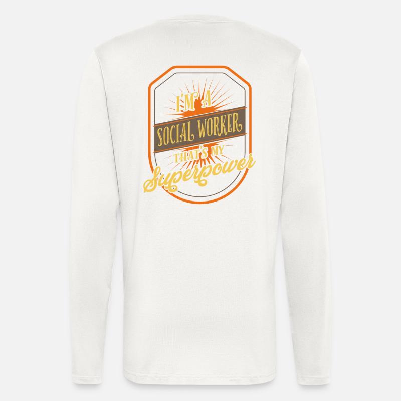 assistente sociale - Maglia a maniche lunghe ecologica casual Made in UE - OFF WHITE