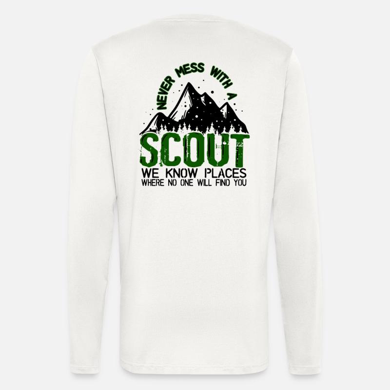 Pfadfinder Berge Camping - Langarmshirt - made by SPREAD  - OFF WHITE