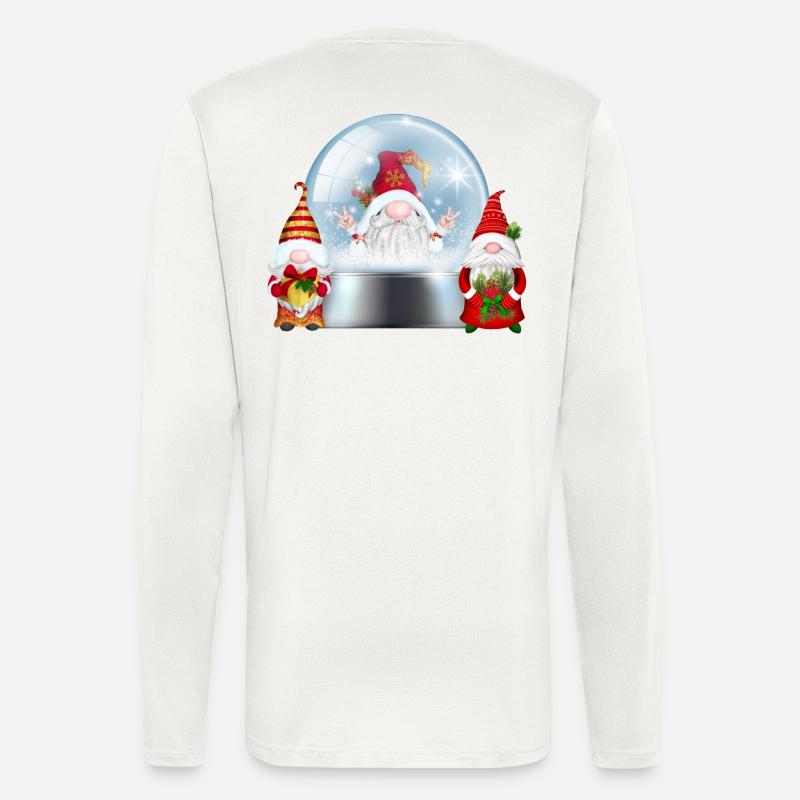 Schneekugel Santa Gnomes Jubel - Langarmshirt - made by SPREAD  - OFF WHITE