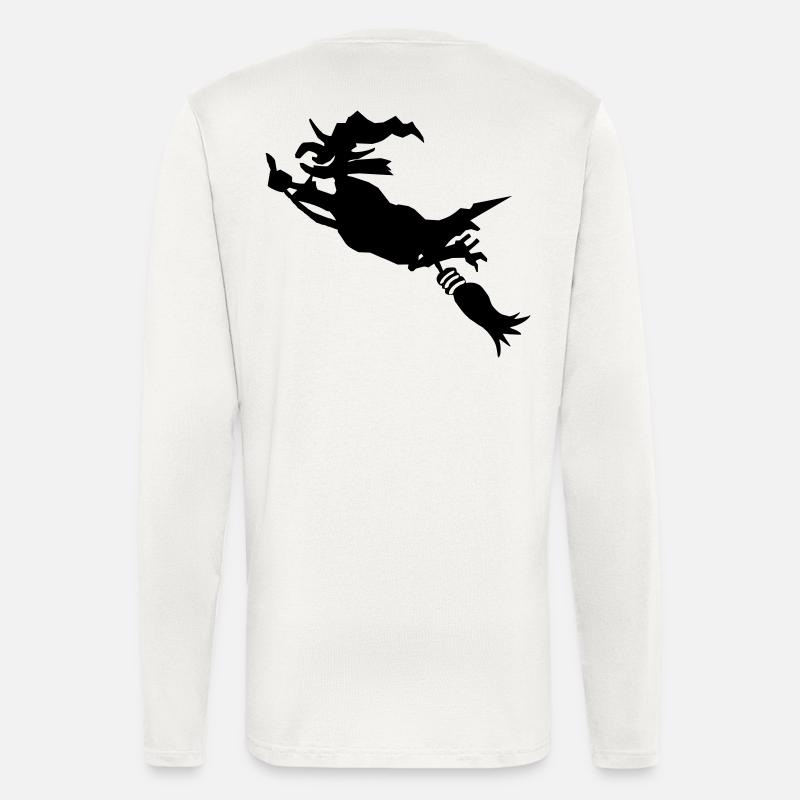 Hexe auf Besen witzig - Langarmshirt - made by SPREAD  - OFF WHITE