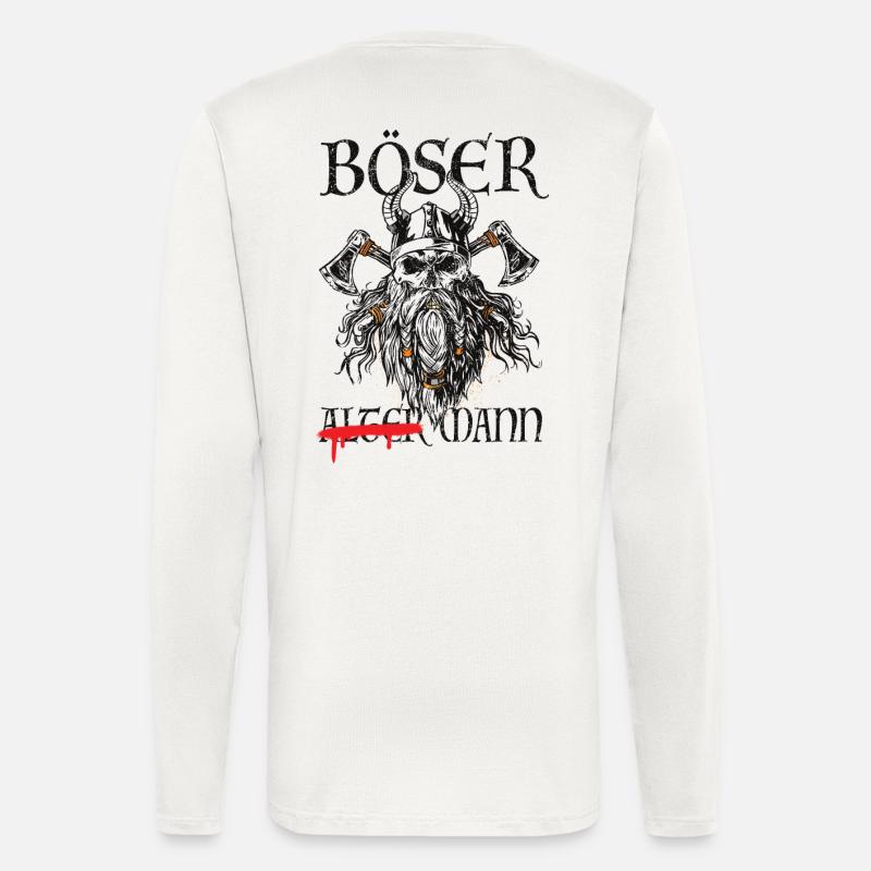 Böser Mann – Wikinger - Langarmshirt - made by SPREAD  - OFF WHITE
