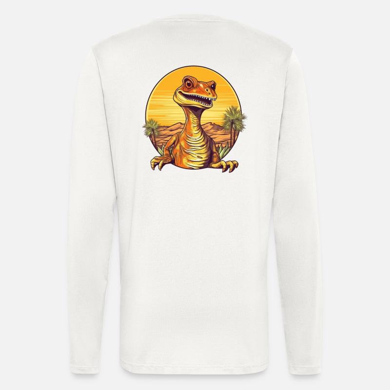 Retro Dinosaur Sunset Illustration - Longsleeve - made by SPREAD  - OFF WHITE