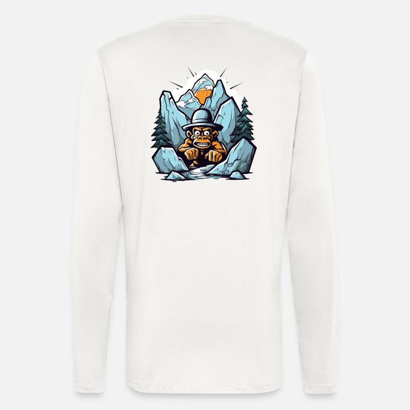 Abstract mountain gorilla with hat - Longsleeve - made by SPREAD  - OFF WHITE