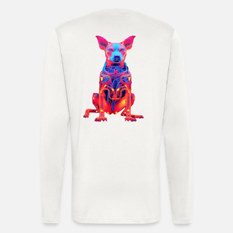 Neon dog with tech design - Longsleeve - made by SPREAD  - OFF WHITE