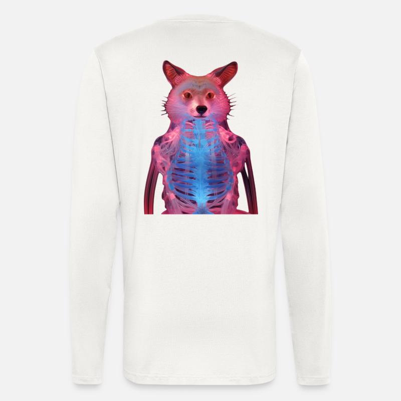 Leuchtender Fuchs mit Neon-Effekt - Langarmshirt - made by SPREAD  - OFF WHITE