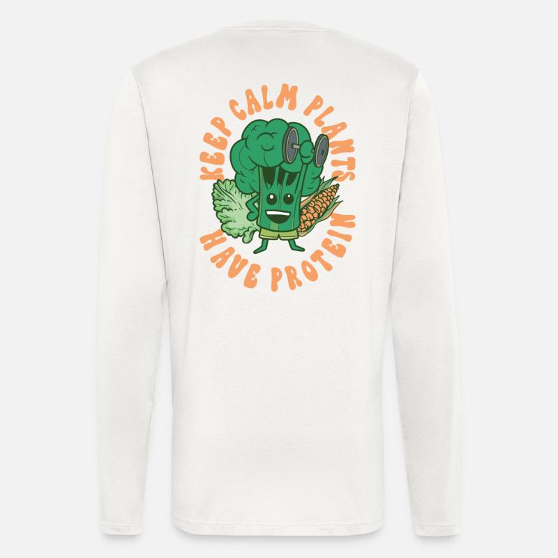 Keep calm plants have protein - Longsleeve - made by SPREAD  - OFF WHITE