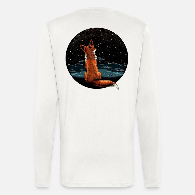 Fuchs mit Sternenhimmel - Langarmshirt - made by SPREAD  - OFF WHITE