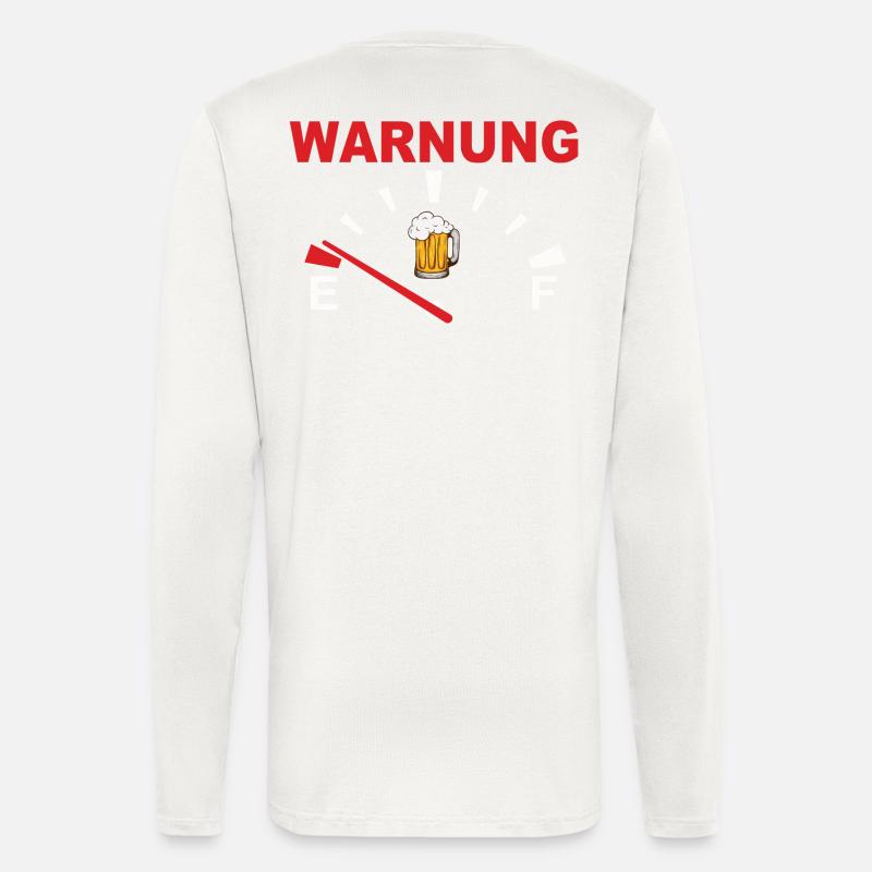 Warnung mit Bierglas Motiv - Langarmshirt - made by SPREAD  - OFF WHITE