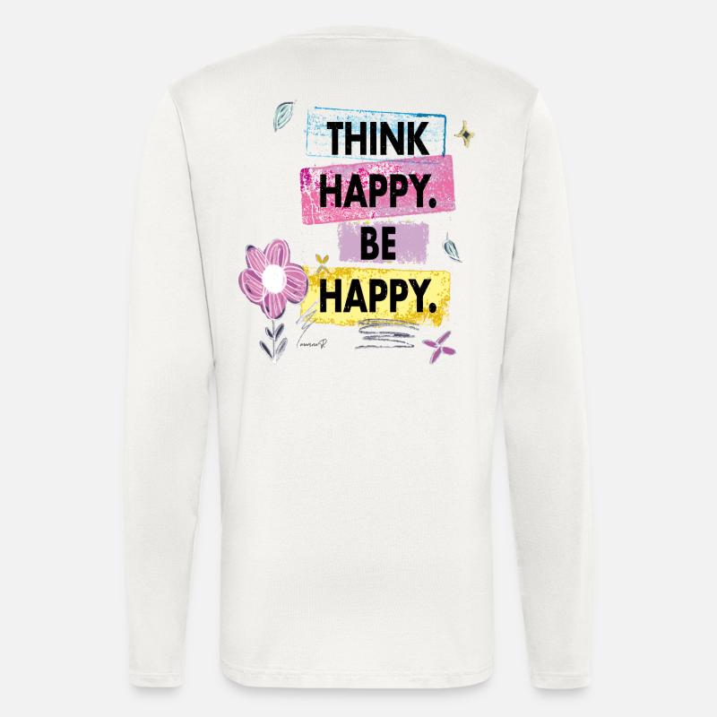 Think Happy, Be Happy - Langarmshirt - made by SPREAD  - OFF WHITE