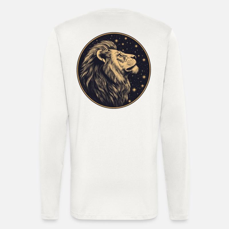 Löwe mit Sternenhimmel - Langarmshirt - made by SPREAD  - OFF WHITE