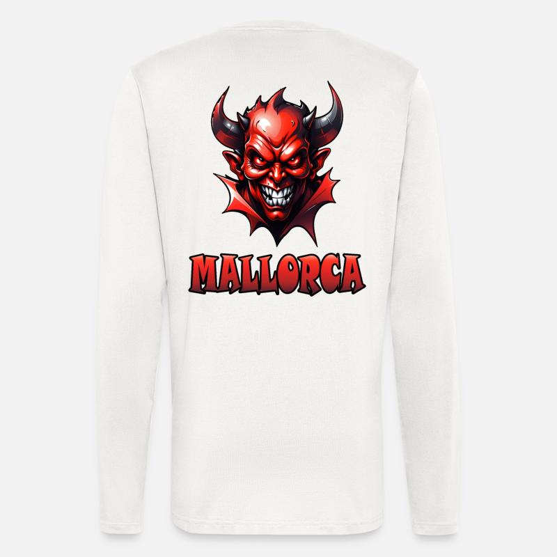 Mallorca with Red Devil - Longsleeve - made by SPREAD  - OFF WHITE