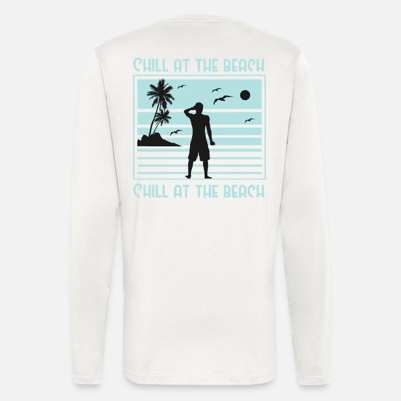 Relaxed Beach Silhouette Design - Longsleeve - made by SPREAD  - OFF WHITE