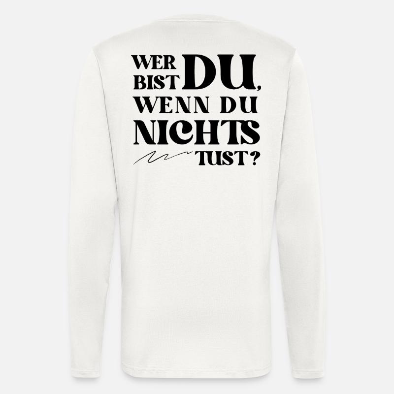 Wer bist Du Retro Statement - Langarmshirt - made by SPREAD - OFF WHITE