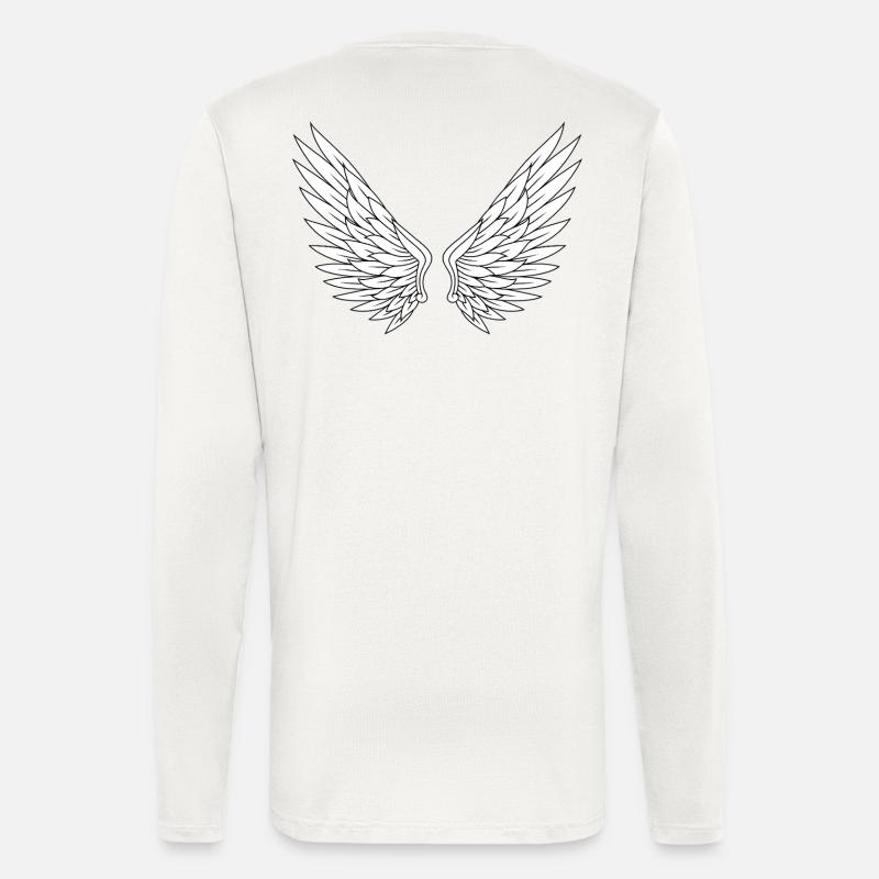 Engelsflügel Linienstil - Langarmshirt - made by SPREAD - OFF WHITE