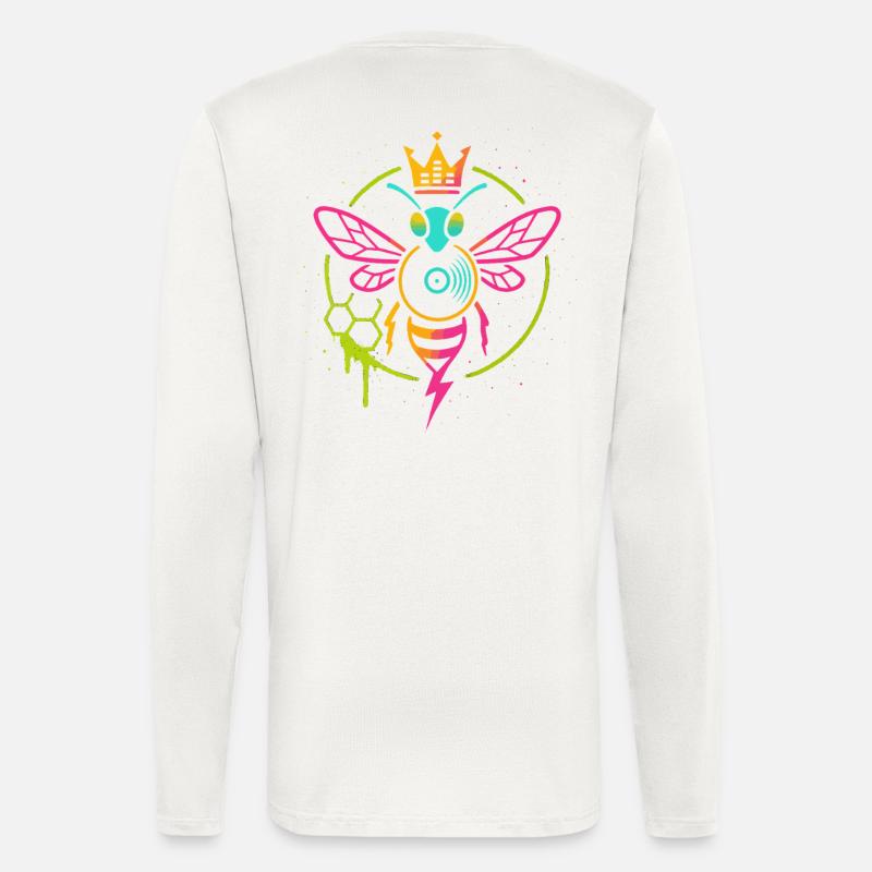 Neon Queen Bee, Electro Hive Beats - Longsleeve - made by SPREAD  - OFF WHITE