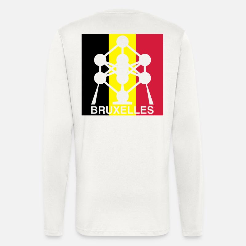 Atomium Brussels – Belgian Flag Square Design - Longsleeve - made by SPREAD  - OFF WHITE