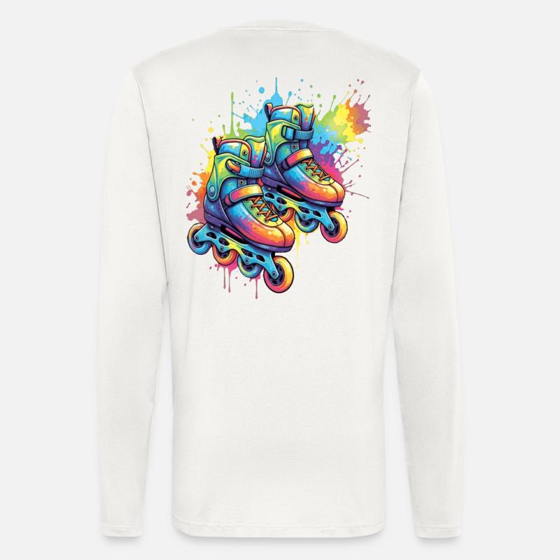 Rollschuhe – Urbane Sportillustration - Langarmshirt - made by SPREAD  - OFF WHITE
