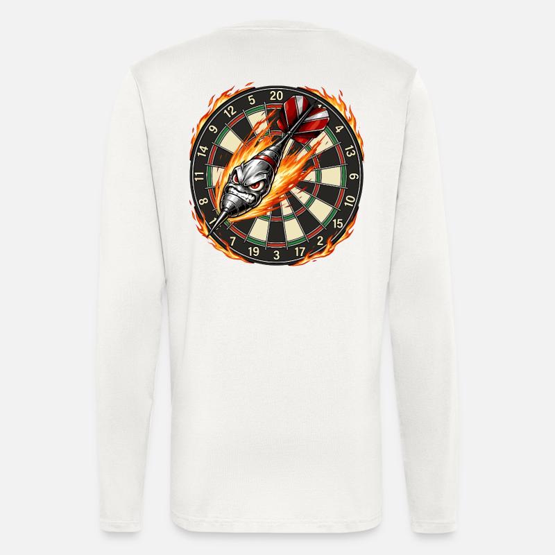 Flammenpfeil trifft Dartboard - Langarmshirt - made by SPREAD  - OFF WHITE