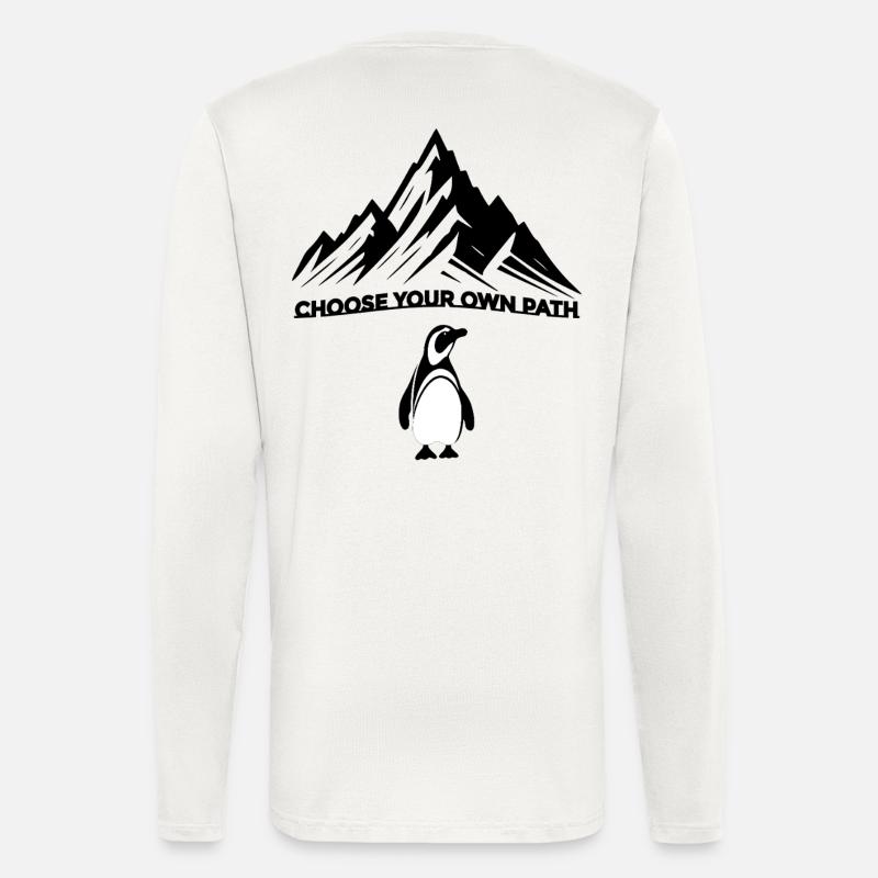 Minimalistische Pinguin-Silhouette - Langarmshirt - made by SPREAD  - OFF WHITE