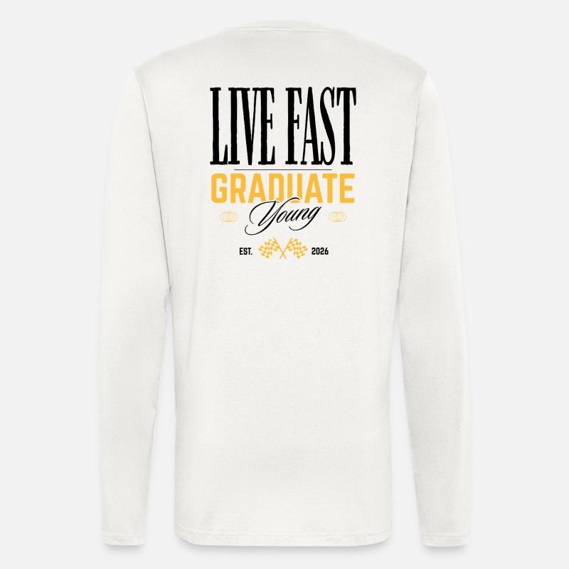 Graduiert Feier Gelb Typografie - Langarmshirt - made by SPREAD  - OFF WHITE