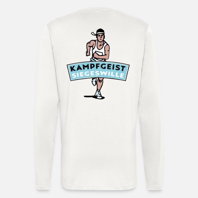 Kampfgeist Siegeswille - Marathonläufer - Langarmshirt - made by SPREAD  - OFF WHITE