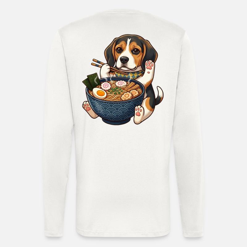 Beagle Ramen Papaws - Longsleeve - made by SPREAD  - OFF WHITE