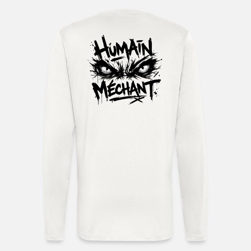 Böser Menschenblick Schwarzes Muster - Langarmshirt - made by SPREAD  - OFF WHITE