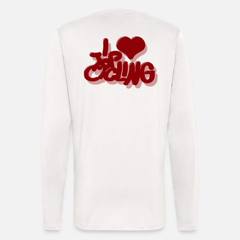 I_Love_cycling_rot - Langarmshirt - made by SPREAD  - OFF WHITE