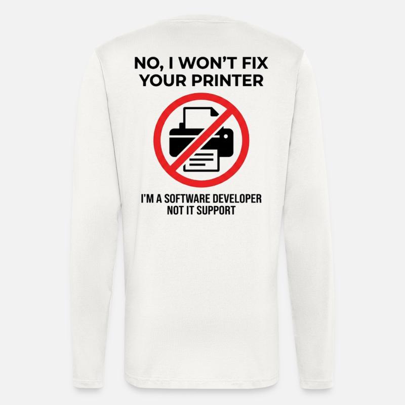 Programmierer: kein IT-Support - Langarmshirt - made by SPREAD - OFF WHITE