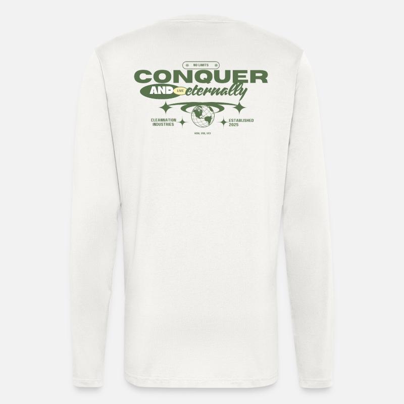 Conquérir - Manches longues bio décontracté fabriqué en UE - OFF WHITE