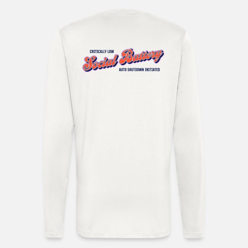 Battery level: Social empty – autoshutdown activated - Longsleeve - made by SPREAD  - OFF WHITE