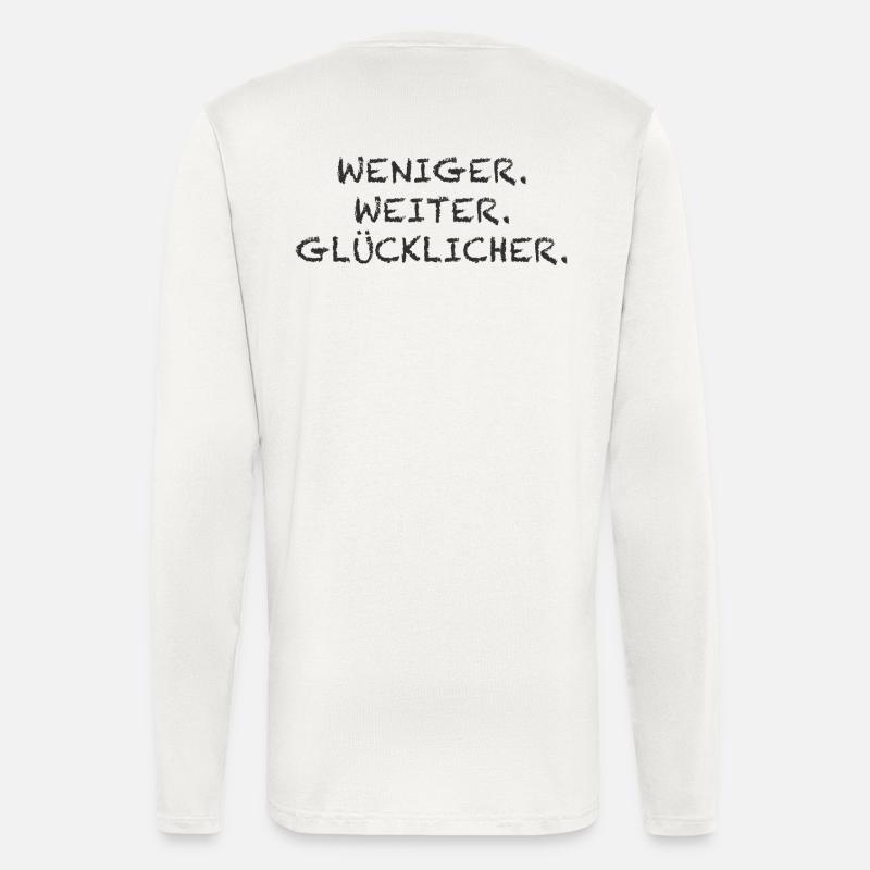 Weniger Weiter Glücklicher - Langarmshirt - made by SPREAD  - OFF WHITE