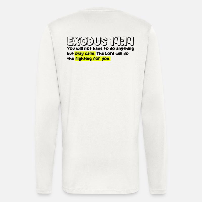 2. Mose 14:14 | Bibelzitat - Langarmshirt - made by SPREAD  - OFF WHITE