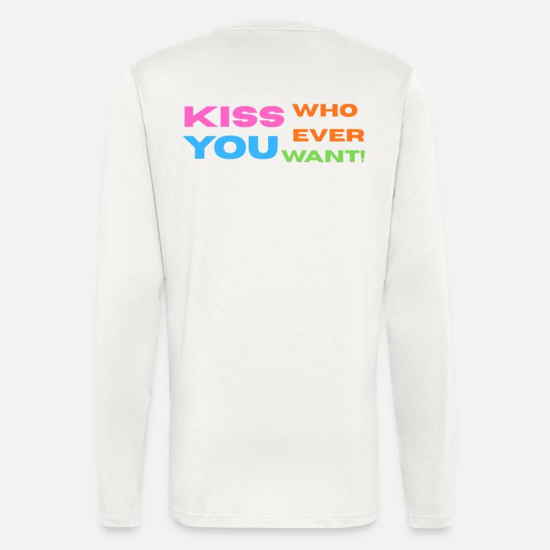 Pride / CSD / LGBTQ+ Design "Kiss" - Langarmshirt - made by SPREAD  - OFF WHITE