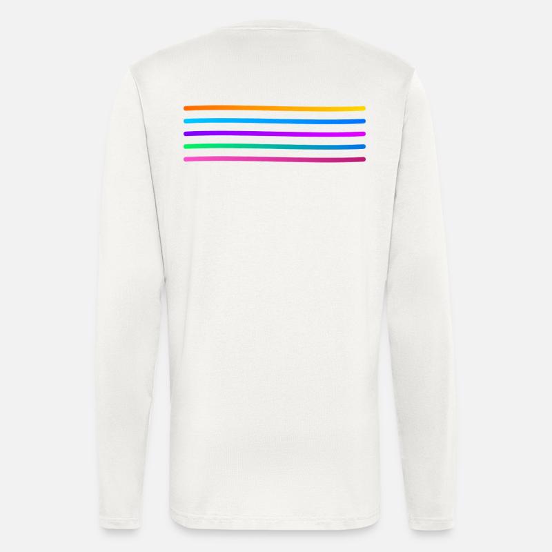 Regenbogenstreifen Muster - Langarmshirt - made by SPREAD  - OFF WHITE