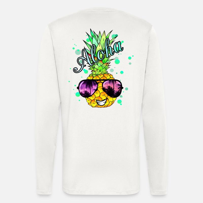 Aloha Ananas mit Farbspritzern - Langarmshirt - made by SPREAD  - OFF WHITE