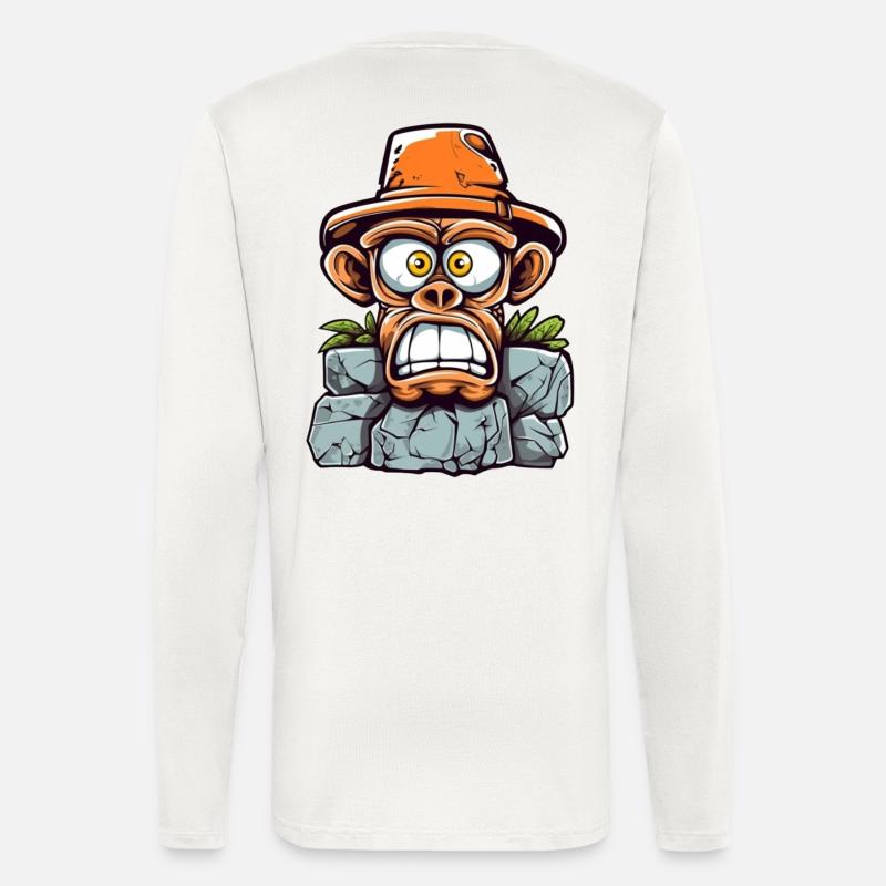 Adventurous monkey charm - Longsleeve - made by SPREAD  - OFF WHITE