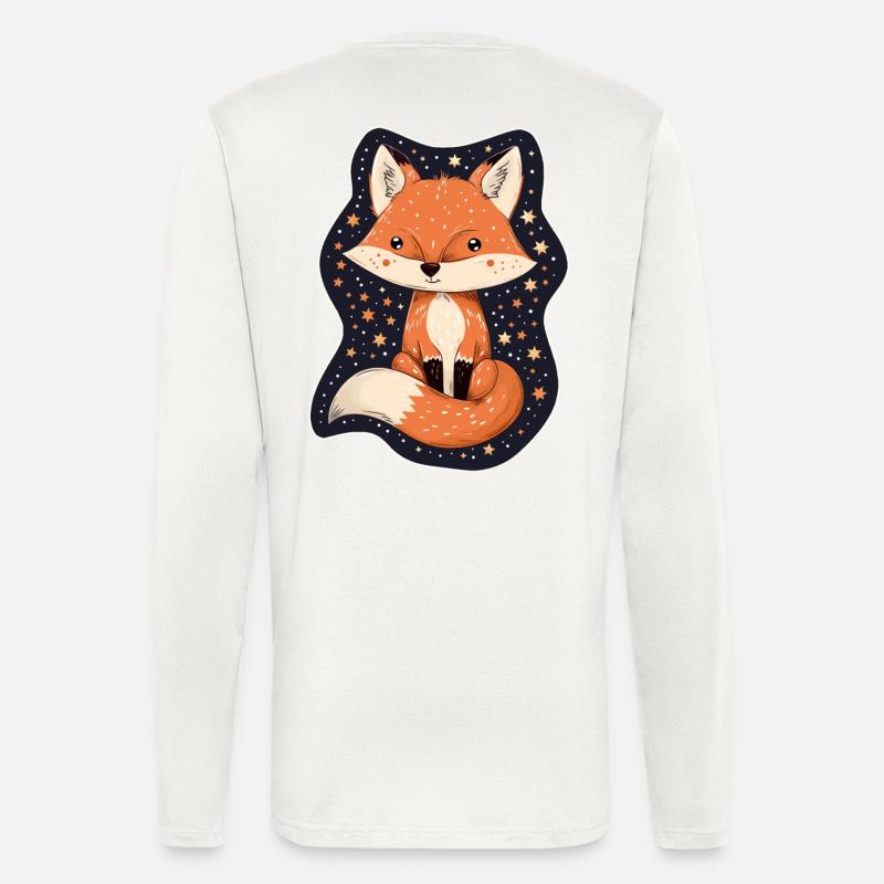 Fuchs mit Sternen - Langarmshirt - made by SPREAD  - OFF WHITE