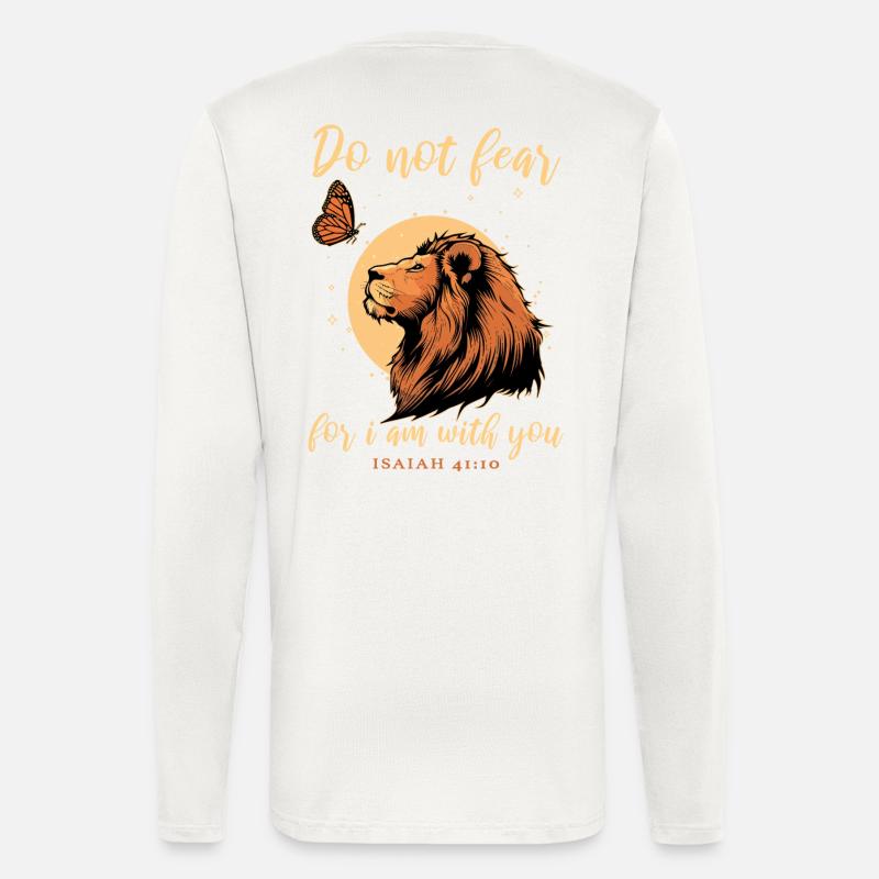 Löwe Schmetterling Bibelvers Christlich - Langarmshirt - made by SPREAD  - OFF WHITE