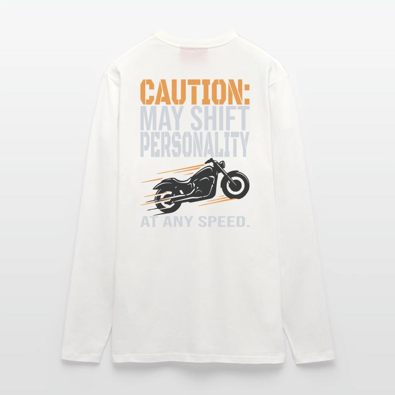 Caution – Personality Shift Biker Design Longsleeve - made by SPREAD 