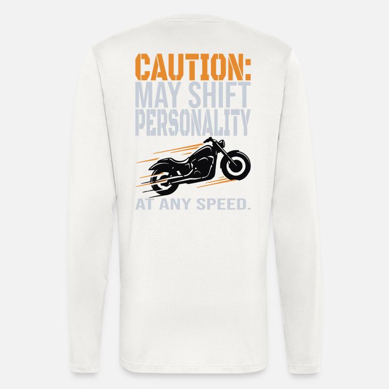 Caution – Personality Shift Biker Design - Longsleeve - made by SPREAD  - OFF WHITE