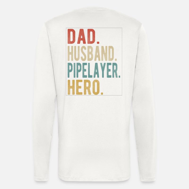 Pipelayer Papa Husband Held - Longsleeve - made by SPREAD - OFF WHITE