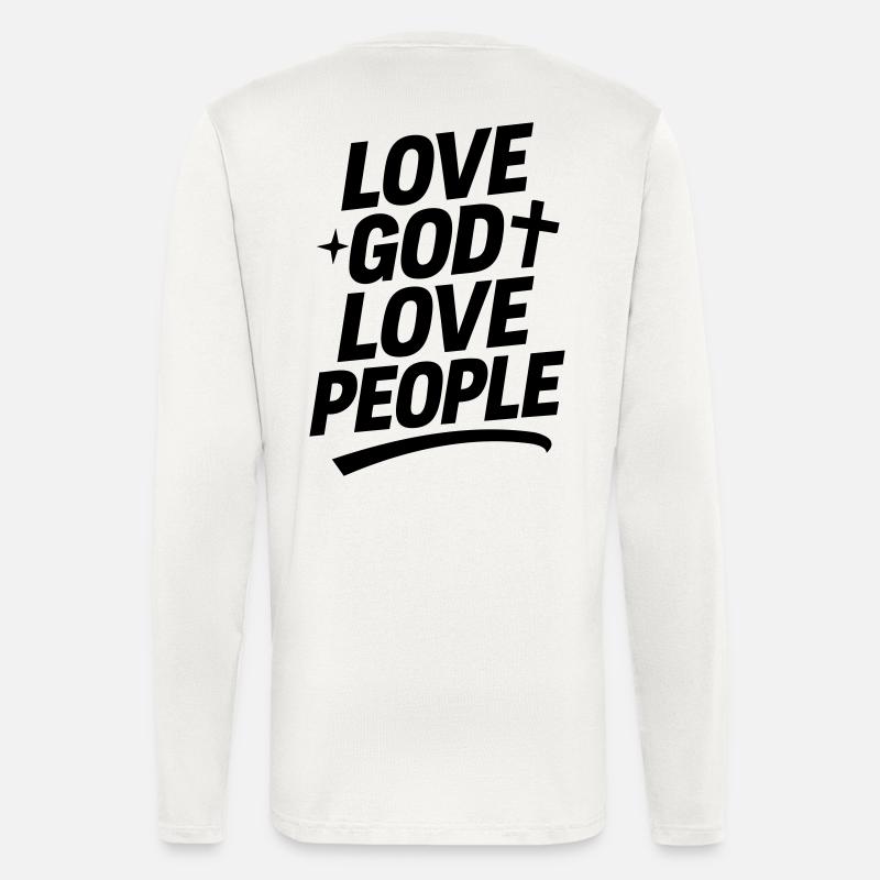 Liebe Gott und liebe Deinen Nächsten - Langarmshirt - made by SPREAD  - OFF WHITE