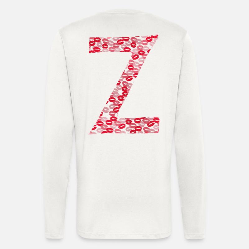Buchstabe Z - Küsse Geschenkidee - Langarmshirt - made by SPREAD - OFF WHITE