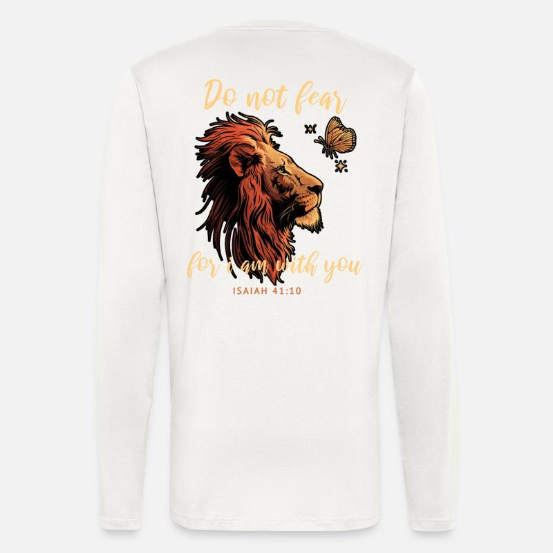 Löwe Schmetterling Bibelvers - Langarmshirt - made by SPREAD  - OFF WHITE